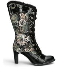 Infinity Leather - Gothic Victorian Leather Heeled High Boots - Lyst