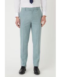 Burton - Slim Fit Green Tweed Suit Trousers - Lyst