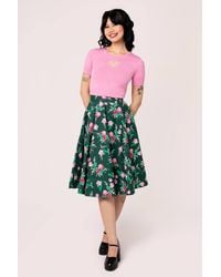 Hell Bunny - Mabel Deep Base Roses Midi Skirt - Lyst