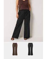 Yours - 2 Pack Wide Leg Trousers - Lyst