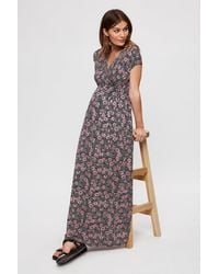 Dorothy Perkins - Maternity Pink Floral Roll Sleeve Maxi Dress - Lyst