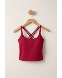Enorsia - Cotton Stretch Cross Back Crop Cami Tops - Lyst