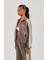 CERNUCCI - Funnel Neck Taping Zip Through Track Jacket - Lyst
