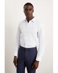 Burton - Blue Skinny Fit Long Sleeve Easy Iron Shirt - Lyst