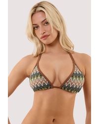 Wolf & Whistle - Jara Knitted Chevron Fuller Bust Bikini Top - Lyst