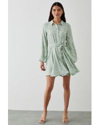 Dorothy Perkins - Green Ikat Mini Shirt Dress - Lyst