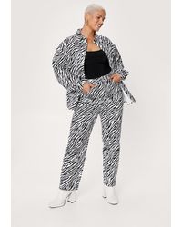 Nasty Gal - Plus Size High Waisted Zebra Print Denim Jeans - Lyst