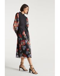 Oasis - X Print Sisters Placement Floral Shirt Dress - Lyst