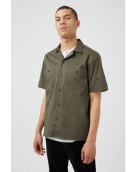 Burton - Khaki Twin Pocket Revere Collar Shirt - Lyst
