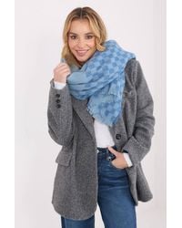 Love Lace - Geometric Viscose Wool Scarf Shawl With Soft Fringes Large - Lyst