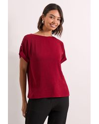 Dorothy Perkins - Roll Sleeve Blouse - Lyst