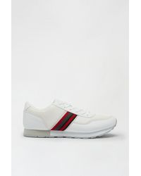 Burton - White Trainers With Stripe Detail - Lyst