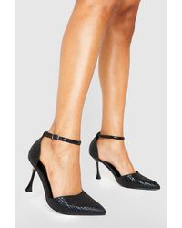 Boohoo - Wide Fit Snakeskin 2 Part Court Shoes - Lyst