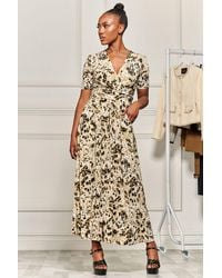 Jolie Moi - Wrap Front Jersey Maxi Dress - Lyst