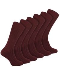 Sock Snob - 6 Pairs Plain Coloured Cotton Rich Ribbed Dress Socks - Lyst