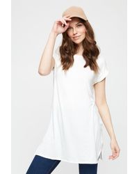 Dorothy Perkins - Ivory Relaxed Longline T-shirt - Lyst