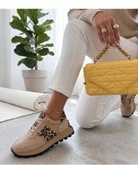 Love Lace - Platform Suede Chunky Trainers With 4Cm Platform - Lyst