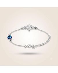 The Colourful Aura - Evil Eye Turtle Anklet With Star Charm, -Plated, 9In - Lyst