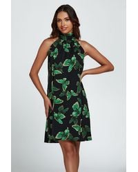 FS Collection - Butterfly Print Halter Neck Tie Back Mini Dress - Lyst