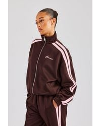 CERNUCCI - Funnel Neck Taping Zip Through Track Jacket - Lyst