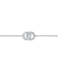 Jewelco London - Cz Pave Linked Rings Charm Bracelet 13Mm 7 Inch - Lyst