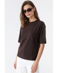 MixRay - Crew Neck Stone Blouse - Lyst