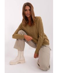 Love Lace - Cotton V Neck Long Sleeve Sweater Variegated - Lyst
