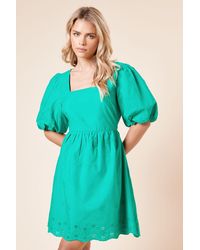 Dorothy Perkins - Petite Embroidered Square Neck Mini Dress - Lyst