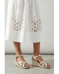 Wallis - Danica Cross Strap High Espadrille Faux Leather Wedge Sandals - Lyst
