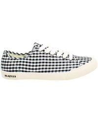Seavees - Monterey Americana Lace-Up Canvas Plimsolls - Lyst