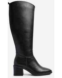 Linzi - Brandy Faux Leather High Leg Block Heeled Boot - Lyst