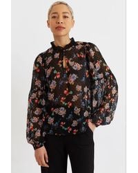 Louche - Masha Carpathian Florals Print Long Sleeve Blouse - Lyst
