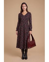 Dorothy Perkins - Petite Floral V Neck Jersey Midi Dress - Lyst