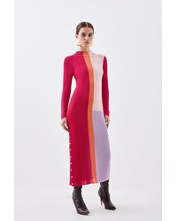Karen Millen - Petite Viscose Blend Sheer Knit Midaxi Dress - Lyst