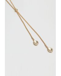 Mood - Gold Polished Organic Nugget Rope Lariat Necklace - Lyst