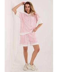 Love Lace - Everyday Viscose Hooded Short Tracksuit - Lyst