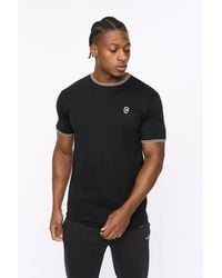 Crosshatch - Preece Crew Neck Cotton T-Shirt With High Build Logo Print - Lyst