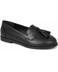 Spot on - Wide Fit Tassel Detail Slip On Loafer Flat Shoe - Lyst