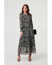 Izabel London - Printed Semi Sheer Layer Maxi Dress - Lyst