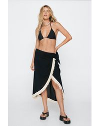 Nasty Gal - Crinkle Tassel Midi Cover Up Sarong - Lyst