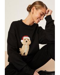 Dorothy Perkins - Christmas Santa Dog Crew Neck Sweatshirt - Lyst