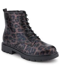 Pavers - Lace-Up Block-Heeled Boots - Lyst