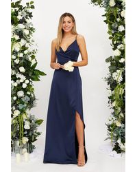 Style Cheat - Diamante Strap Maxi Satin Dress - Lyst