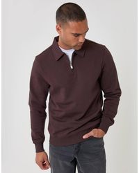 Threadbare - Quarter Zip Collared Sweatshirt - Lyst