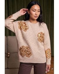 Roman - Floral Sequin Knit Jumper - Lyst