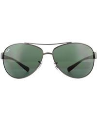 Ray-Ban - Aviator Gunmetal Green Sunglasses - Lyst