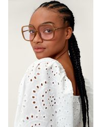 Nasty Gal - Oversized Round Clear Lense Sunglasses - Lyst