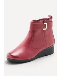 DAMART - Amortyl Ankle Boots Leather Upper Wide Fit Wedge Heel - Lyst