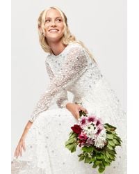 Dorothy Perkins - White Bridal Embellished Dress - Lyst