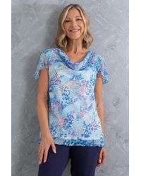 Anna Rose - Floral Print Cowl Neck Top - Lyst